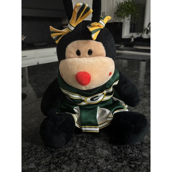 Build-A-Bear Ladybug Plush W/ NFL Green Bay Packers Cheerleader Outfit & Bow 16” - Picture 5 of 16